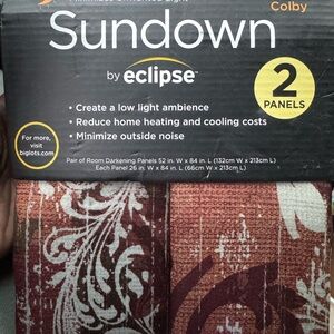 2 -84 in Eclipse Colby Room Darkening Panels in Rich Brown and Cream